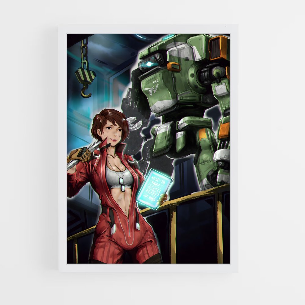 Poster Femme et Robot – affiche Titanfall (vue 3)